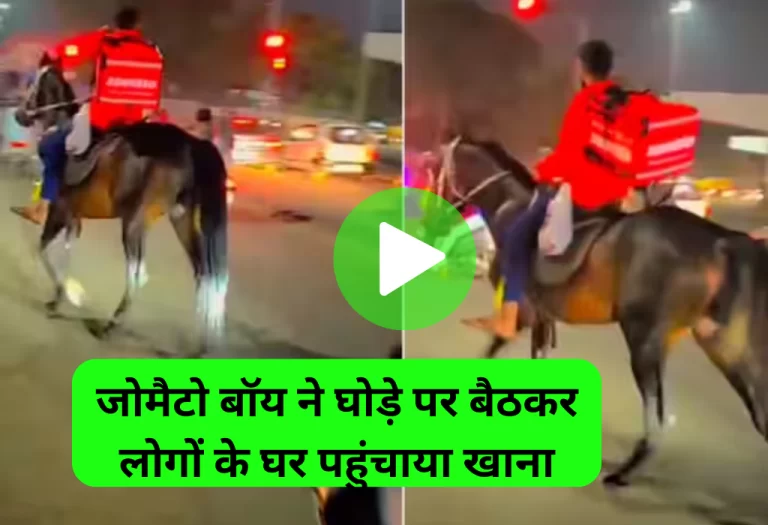 Desi Jugaad Viral Video: पेट्रोल पंप पर जब लगी लंबी भीड़ तो जोमैटो बॉय ने घोड़े पर बैठकर लोगों के घर पहुंचाया खाना